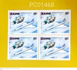 Zaire (Now Congo) Blk of 4 The Conquest of the Air Rocket Plane Unmounted Mint PC01468