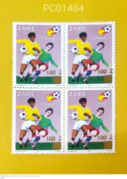 Zaire (Now Congo) Espana 82 Football Blk of 4 Unmounted Mint PC01484