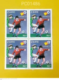 Zaire (Now Congo) Espana 82 Football Blk of 4 Unmounted Mint PC01486