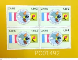Zaire (Now Congo) 1982 Conference of Chiefs of State France and Africa Blk of 4 Unmounted Mint PC01492