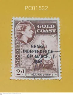 Gold Coast (now Ghana) Talking Drums Overprint Ghana Independence 6th March 1957 Used PC01532