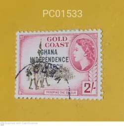 Gold Coast (now Ghana) Trooping the Colour Overprint Ghana Independence 6th March 1957 Used PC01533