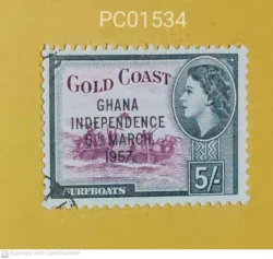 Gold Coast (now Ghana) Surfboats Overprint Ghana Independence 6th March 1957 Used PC01534