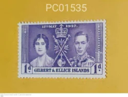 Gilbert & Ellice Islands Coronation 1937 Mounted Mint PC01535