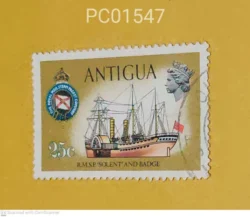 Antigua Steamer Ship Solent and Badge Used PC01547