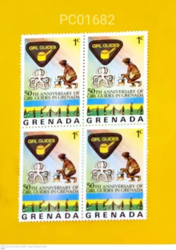 Grenada 50th Anniversary of Girl Guides Scouts Blk of 4 Unmounted Mint PC01682