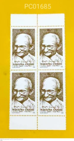 South Africa Mahatma Gandhi Blk of 4 Unmounted Mint PC01685