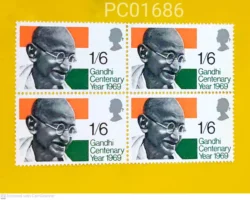 Great Britain Mahtama Gandhi Centenary Year Blk of 4 Unmounted Mint PC01686