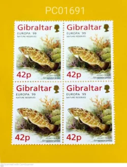 Gibraltar Europa 99 Nature Reserves Dusky Perch Fish Blk of 4 Unmounted Mint PC01691