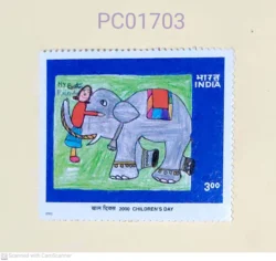 India 2000 Painting Elephant Children's Day Unmounted Mint PC01703