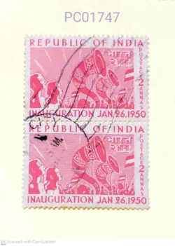 India 1950 Republic of India Inauguration Musical Instruments Pair Cancellation may Differ Used PC01747
