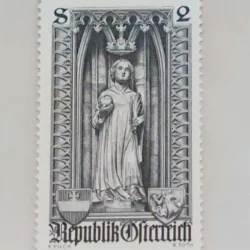 Austria 500th anniversary of Diocese of Vienna Christianity Sculpture statue of Saint Stephen in St. Stephens Cathedral Unmounted Mint PC01750