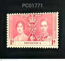 Dominica British Colony Coronation 12th May 1937 King George VI and Queen Elizabeth Mint PC01771