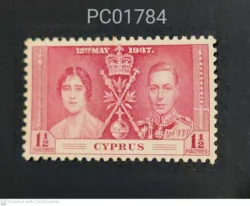 Cyprus British Colony Coronation 12th May 1937 King George VI and Queen Elizabeth Mint PC01784