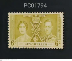 Seychelles British Colony Coronation 12th May 1937 King George VI and Queen Elizabeth Mint PC01794
