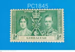 Gibraltar British Colony Coronation 12th May 1937 King George VI and Queen Elizabeth Mint PC01845