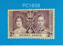 Sierra Leone British Colony Coronation 12th May 1937 King George VI and Queen Elizabeth Mint PC01858