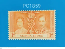 Sierra Leone British Colony Coronation 12th May 1937 King George VI and Queen Elizabeth Mint PC01859
