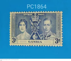 Gambia British Colony Coronation 12th May 1937 King George VI and Queen Elizabeth Mint PC01864