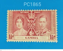 Gambia British Colony Coronation 12th May 1937 King George VI and Queen Elizabeth Mint PC01865