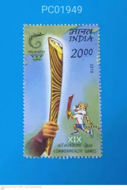 India 2010 Commonwealth Games Delhi Torch Shera Unmounted Mint PC01949