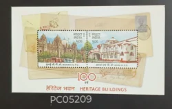 India 2013 Heritage Buildings - Mumbai G.P.O  Agra H.P.O UMM Miniature Sheet PC05209
