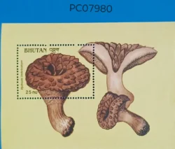 Bhutan Mushroom Hydnum Imbricatum Miniature sheet UMM PC07980