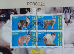 Burundi Cats C.T.O. Miniature sheet Used PC08020