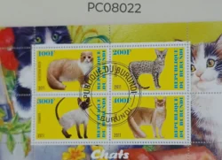 Burundi Cats C.T.O. Miniature sheet Used PC08022