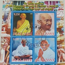 Malawi Mahatma Gandhi 60th Death Anniversary C.T.O. Miniature sheet Used PC08027