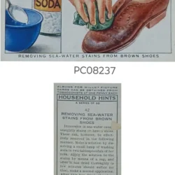 Cigarette Cards Household Hints Removing Sea Water stains from Brown Shoes with Details on Reverse PC08237