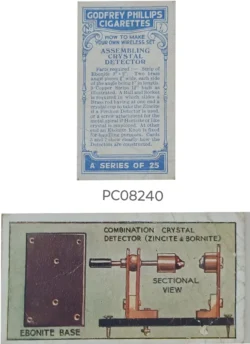 Cigarette Cards How to make your own wireless set assembling Crystal Detector with Details on Reverse PC08240