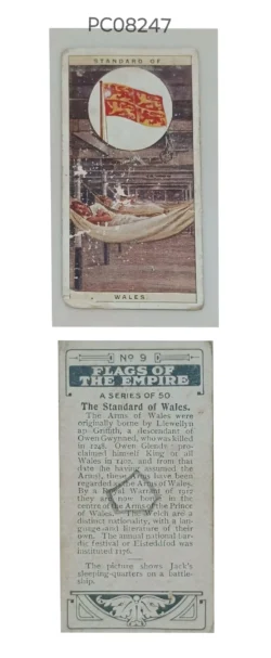 Cigarette Cards The Standards of Wales with Details on Reverse PC08247