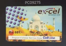 India BSNL Excel Cellone Taj Mahal Rs.551 Recharge Card Used PC09275