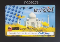 India BSNL Excel Cellone Taj Mahal Rs.220 Recharge Card Used PC09276