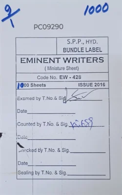 India 2016 Eminent Writers Miniature sheet Bundle Label Packing Slip PC09290