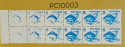 India 1981 2x6 5 Fish Water Mammals Error Dry Print UMM - PC10003
