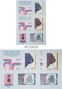 India 1973 Indepex Miniature sheet Error Major Colour Difference UMM - PC10031