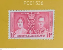 Gilbert & Ellice Islands Coronation 1937 Mounted Mint PC01536