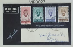India 1948 Mahatma Gandi Mourning Cover with 4V to Switzerland with Sept 1948 Postmark Rare - VIP0023