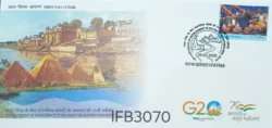 India 2023 75th anniversary of Diplomatic Relation Between India Egypt FDC Patna Cancelled IFB03070