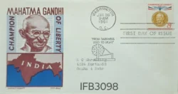 USA 1961 Honouring Mahatma Gandhi Champion of Liberty FDC Washington Cancelled IFB03098
