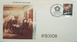 India 1976 American Revolution Bicentenary Signing the Declaration of American Independence FDC Calcutta Cancelled IFB03108
