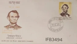 India 1965 Abraham Lincoln FDC Calcutta Cancelled IFB03494
