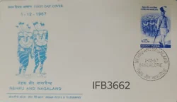 India 1967 Nehru and Nagaland FDC Bangalore Cancelled IFB03662