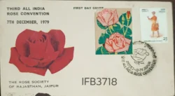India 1979 Third All India Rose Convention Special Cover Jaipur Cancelled IFB03718