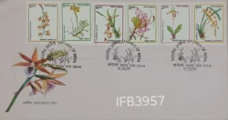 India 1991 Orchids of India Flowers 6v FDC New Delhi Cancelled IFB03957