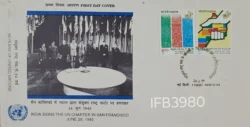 India 1995 50 Years of United Nations India Signs the UN Charter 2v FDC New Delhi Cancelled IFB03980