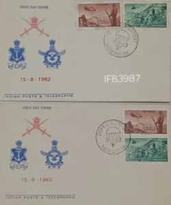India 1963 Defence Effort Vertical and Horizontal 2v FDC New Delhi Cancelled IFB03987