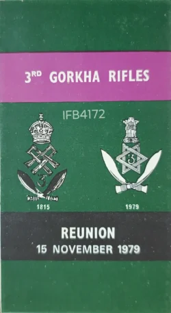 India 1979 3rd Gorkha Rifles Reunion Army Brochure IFB04172